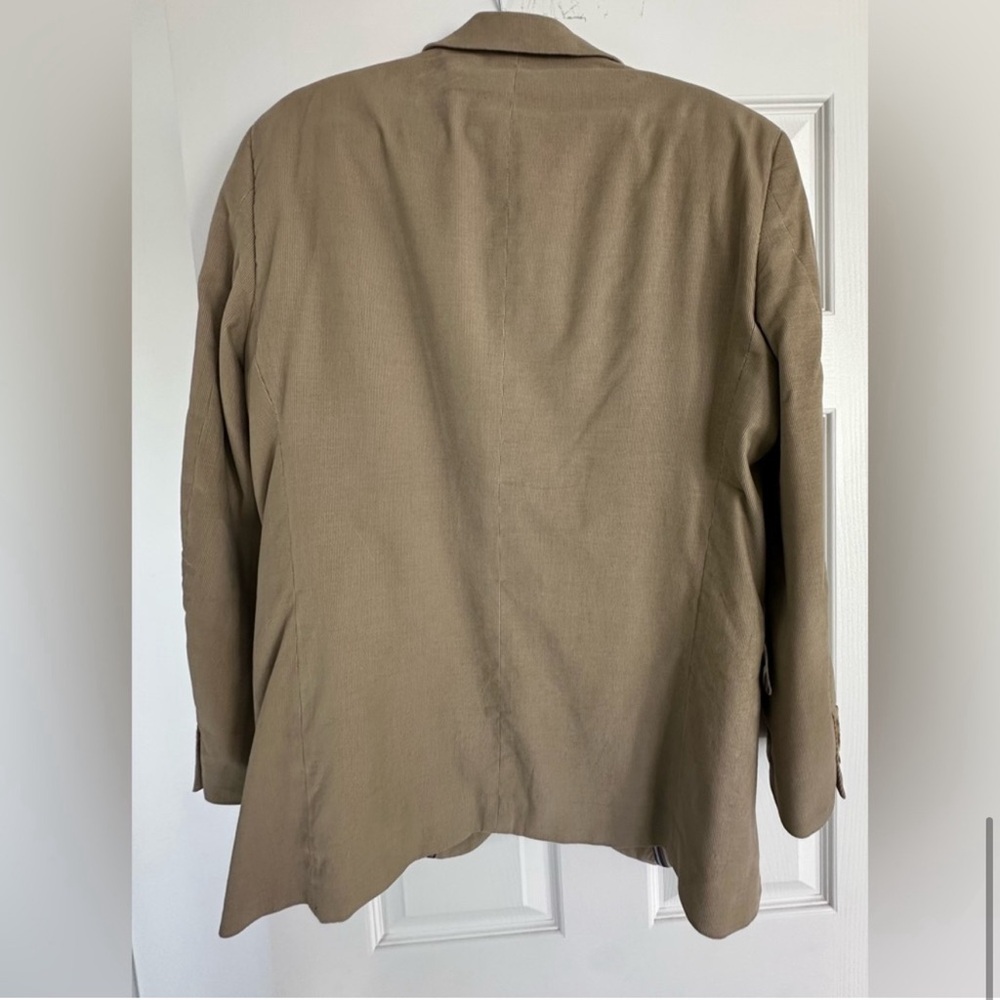 Vintage Men’s Tan Blazer Wear as Oversized Women’s Suit Jacket Coat Corduroy L - Picture 7 of 10